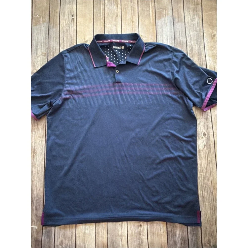 Adidas Polo Shirt XL Blue Purple Quail Hollow Climachill Mens